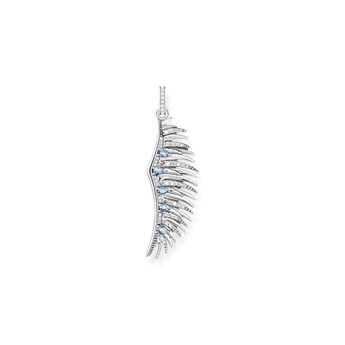 Image of Sterling Silver Blue Stones Phoenix Wing Pendant PE938-644-1