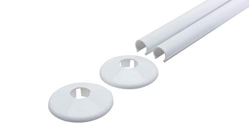 Image of x2 Talon Snappit 500mm Towel Rail Pipe Cover Kit - 15mm White (ACSNW/K1)