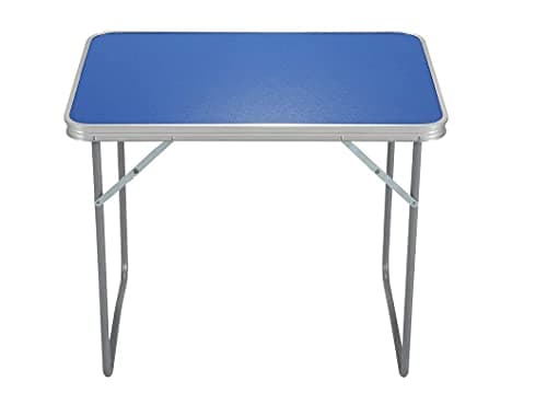 Image of Unibos Camping Table Portable Picnic Table Aluminium Folding Table Indoor Outdoor Table Heavy Duty Garden Trestle Set for BBQ Picnic Party, Load Capacity 15KG (Blue)