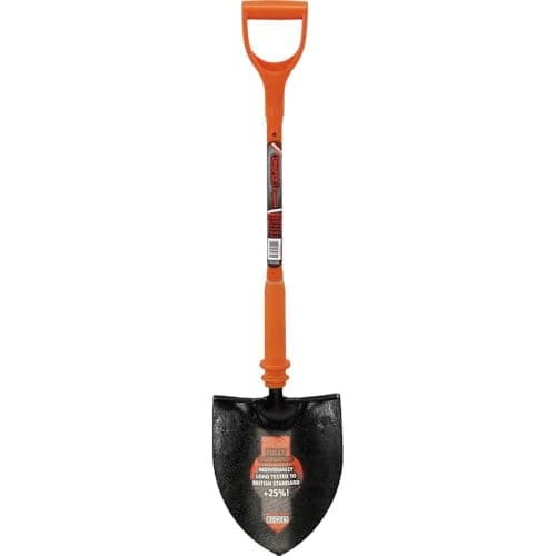 Image of Draper 82639 Expert Round Mouth Shovel Fully Insulated and Solid Forged,Orange,Black,‎101.5 x 24.7 x 18 cm; 2.57 Kilograms