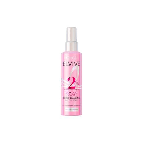 Image of Elvive Glycolic Gloss 2x Mirror Shine Glazing Leave-In Serum for Up to 10x Smoothnes & Anti-Frizz, On Dull Hair, Heat Protection Up to 230 degrees 150ml
