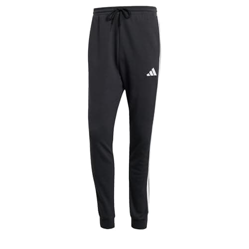Image of adidas Men's Essential Three Stripes French Terry Pant, Black/White, L