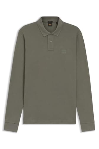 Image of BOSS Men's Passerby Slim Fit Stretch Cotton Pique Polo Shirt, Open Grey, 6XL