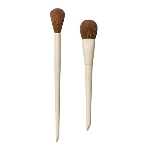 Image of Morphe x Ariel Cheek Essentials Duo - Makeup Brush Set Including A58 Signature Cream Contour & A22 Blush Brushes for Seamless Definition and Color Application (2 Piece Set)