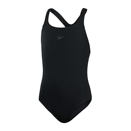 Image of Speedo Girls Eco Endurance+ Medalist Swimsuit | Chlorine Resistance | Recycled Fabric | Comfort Fit | Swimming Lessons | Swim Holiday Swimsuit Black