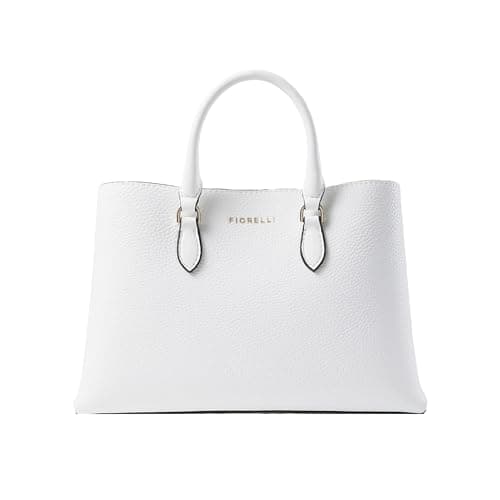 Image of Fiorelli Women's Emery Mini Satchel Bag, Stylish Handbag with Grab Handles & Crossbody Strap, White Faux Leather