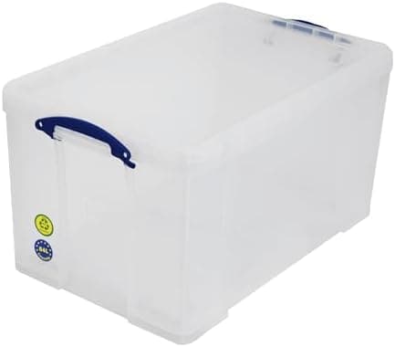 Image of Really Useful 84Litre Box With Lid Clear Spacious Storage Durable Material Stackable