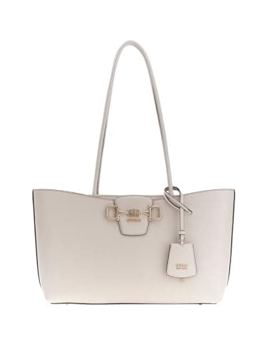 Image of GUESS shoulder bag shopper bag Janie Logo Girlfriend Carryall Stone creme-white