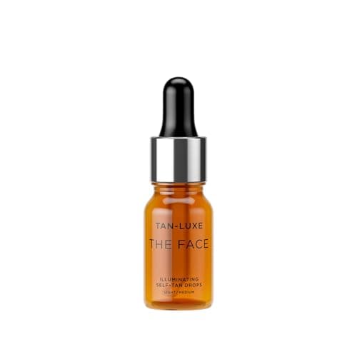 Image of Tan-Luxe THE FACE Self Tanning Drops, Light/Medium (10 ml) Add Tanning Drops to Skin Care for Custom Face Tan, Cruelty Free & Vegan