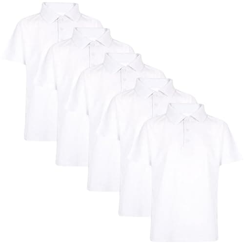 Image of A2Z 4 Kids Boys Polo T Shirts Plain Summer Tank Top - PL Polo T Shirt White 5 Pack 11-12