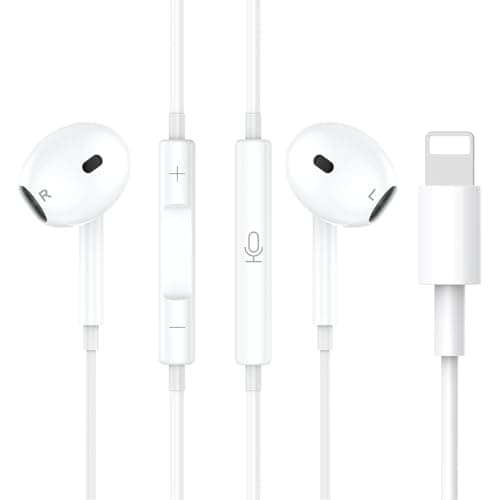 Image of iPhone Headphone with Cable,MFi Certified,In-Ear Headphones with Volume Control and Microphone,HiFi-Audio Stereo Noise Isolating Earbuds Compatible with iPhone 14/13/12/Mini/SE/11/XS Max/X/XR/8/7