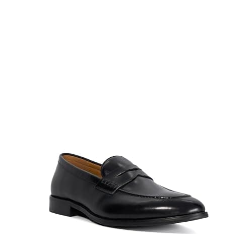 Image of Dune London Mens SKYLERS Wide Fit Leather Loafers Size UK 9 Black