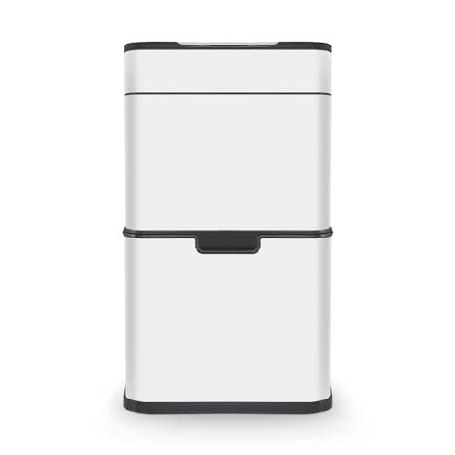 Image of Tower T938021WHT Ozone Recycling Sensor Bin, 50L, Complete Recycling System, Hands Free Opening, Carbon Filter, White