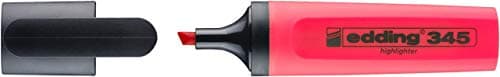 Image of Edding e-345 Highlighter Marker Pen Rounded Tips 2 to 3 mm-Red