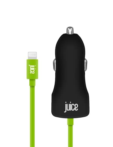 Image of Juice 20W Integrated Lightning Char Charger, Apple Lightning Car Charger, MFI Certified, Power Delivery - iPhone 14, 14 Pro, 13, 13 Pro, 12, 12 Mini, SE, 11, XS, XR, iPad, Airpods Pro