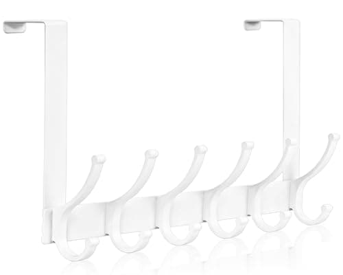 Image of Optish Over The Door Hooks, Door Hanger Hook, Over The Doors Towel Rack for Bathroom, Doors Towel Hanger for Hanging Coats Hats (1Pack, White)