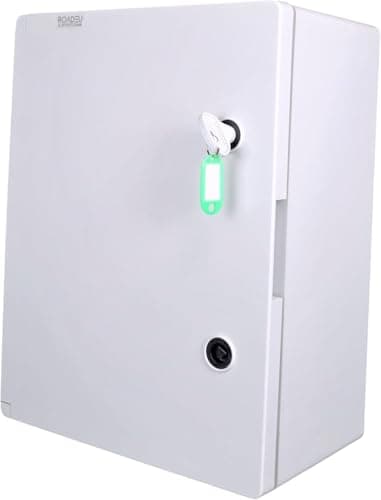 Image of RoadEu – Waterproof Electrical Enclosure IP65 400x500x245mm – Lockable Plastic Wall Box with Cable Glands, Galvanised Plate & DIN Rail – For Technical & Outdoor Installations