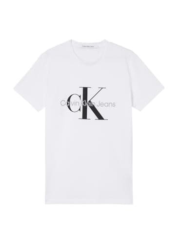 Image of Calvin Klein Men Short-Sleeve T-Shirt Core Monologo Slim Fit, White (Bright White), S