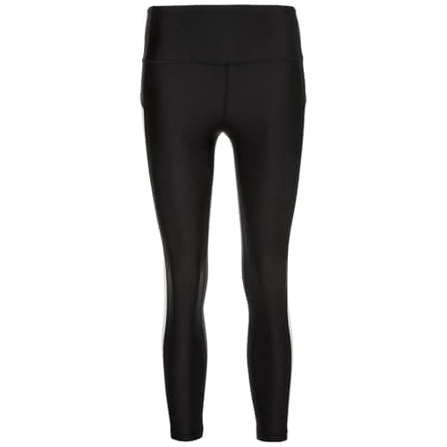 Image of Under Armour UNDKU Women UA HG Armour Ankle Crop Branded Capri - Black/White/Metallic Silver (002), SM