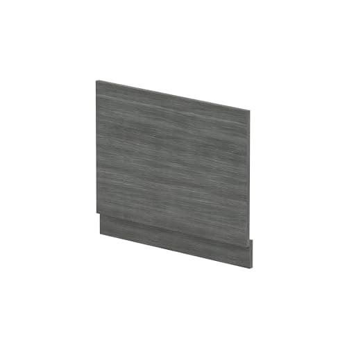 Image of Balterley Wooden Bath End Panel 700mm, End Bath Panels with Plinth, Straight Bathroom Panels for Bathtub, Water Resistant Panel Covering for Bathroom Baths and Soaking Tubs (Woodgrain Anthracite)