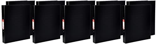 Image of 5 Star Office Ring Binder 2 O-Ring Size 25mm Polypropylene A4 Black [Pack 10]
