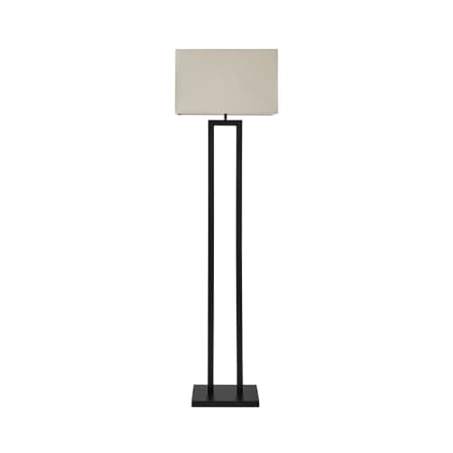 Image of ValueLights | Gloria Black Double Stem Metal Floor Lamp with Rectangular Lamp Shade and Bulb | Floor Lamps, Home Décor & Improvement Essential | Light Bulb Included