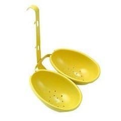 Image of Eddingtons Double Egg Poacher - Perfect Poached Eggs In A Saucepan - Oval, Yellow, Metal, Non-Stick