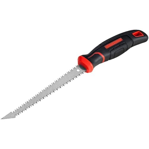 Image of HAUTMEC 6-Inch Drywall Jab Saw, Double-Edge Sheetrock Hand Saw with Sharp Tip, 1.5mm Thick Carbon Steel Blade & Soft Grip Handle, Keyhole Saw for Drywall, Plywood, Plastic & Wood – HT0028