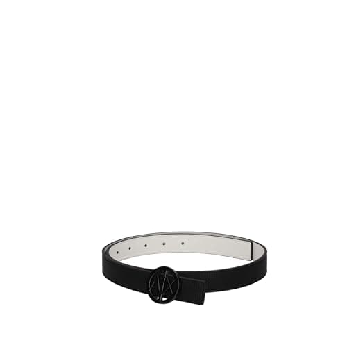 Image of Armani Exchange Circle Logo Buckle Belt Women's Belt, Black, L