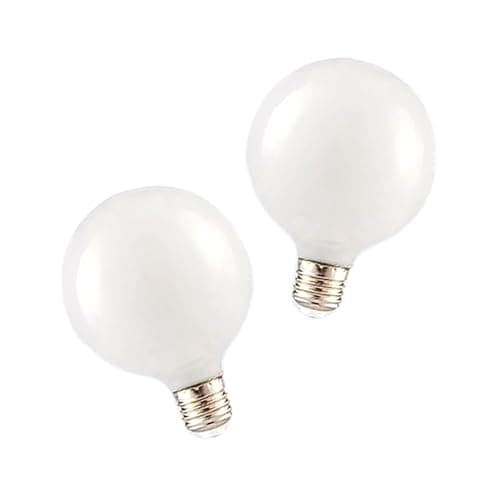 Image of Chrasy 2 Packs G80 LED Globe E27 Screw Bulb, 5W(40W Equivalent) E27 Vintage Light Bulbs, Glass LED Edison Screw Bulb for Decorative Home Lighting, Opal White Glass (Cold White)