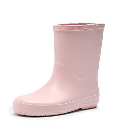 Image of DREAM PAIRS Kids Wellies Boys Girls Wellington Boots Waterproof Non-Slip Short Rain Boots Toddler/Little Kid/Big Kid,Size 2 Big Kid,Pink,SDRB2203K-E
