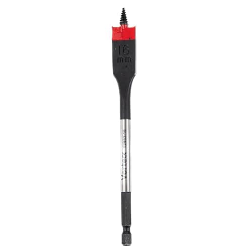 Image of C.K Tools Vorteck Fast Flat Wood Drill Bit 16mm x 152mm, Threaded Self-Driving Tip, Impact Rated 1/4" Hex Quick Lock Shank, Heat Treated Carbon Steel, Wood Plastic Composite CK T2953-16