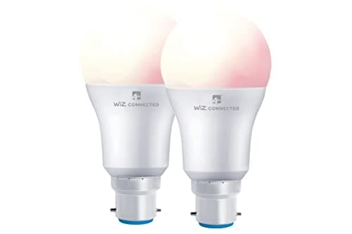 Image of 4lite WiZ Connect A60 Dimmable Multicolour WiFi LED Smart Bulb - Bayonet B22, 2 Pack