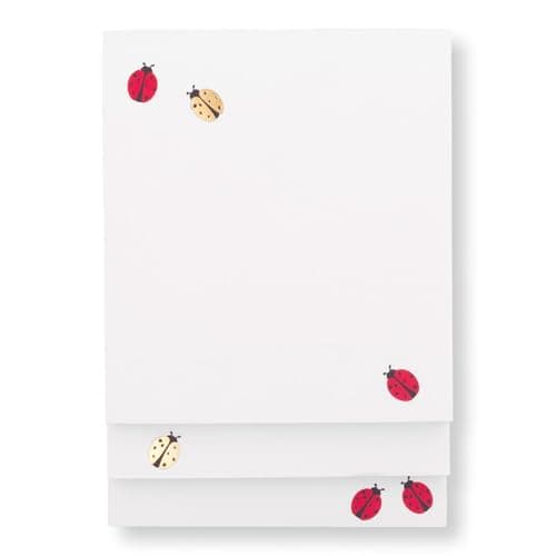 Image of Kate Spade New York Stacked Notepad Assorted Sizes, Includes 3 Cute Notepads with 75 Sheets Each, Colorful Pads of Paper for Desk Notes (Ladybug Dot)