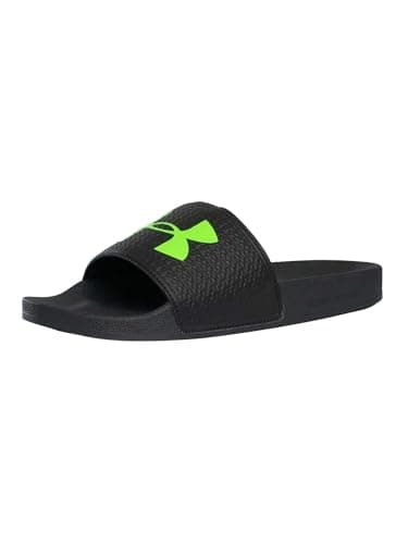 Image of Under Armour Men's ARMR Sliders, Black/Hyper Green, 11 UK
