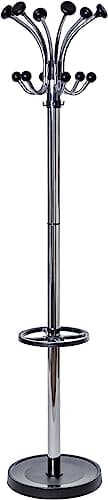 Image of MAUL Maulnebula Coat Stand with 20 Hooks and Umbrella Holder Silver/Black