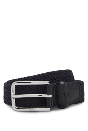 Image of BOSS Mens Clorio Sz30 Woven belt with leather facings