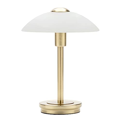 Image of LITECRAFT Table Lamp Touch Sensitive Base with Alabaster Glass Shade - (Single, Satin Brass)