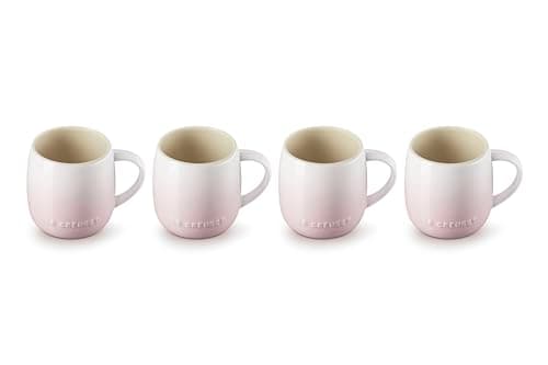 Image of Le Creuset Stoneware Set of 4 Heritage Mugs, 13 oz. each, Shell Pink