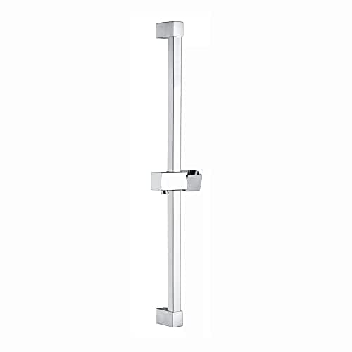 Image of ENKI, S18, Square Shower Slider Rail Bar with Hand Shower Holder Chrome, Square Shower Riser Rail, Chrome