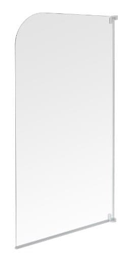 Image of Aqualux 750mm Half Frame Radius Bath Screen - White/ Clear
