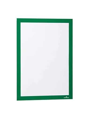 Image of Durable DURAFRAME Self-Adhesive Magnetic Frame | A4 Format In Green | Pack of 2 Frames | Document Frame for Professional Internal Signage