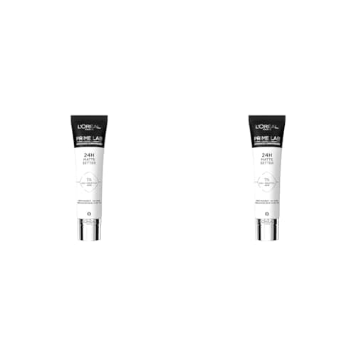 Image of L'Oréal Paris Matte Setter Primer, Matte Finish, Extends Makeup Wear, Advanced Derm Primer, Grips Makeup, No Shine, Prime Lab, 30ml (Pack of 2)
