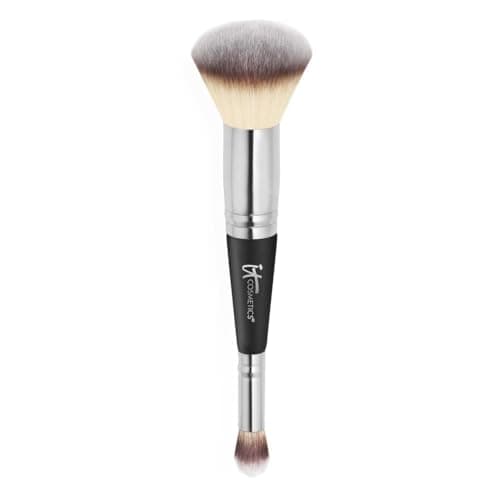 Image of IT Cosmetics Heavenly Luxe Complexion Perfection Foundation Make Up Brush #7, Double-Ended Makeup Brush & Multi-Use for Seamless Foundation & Concealer Application