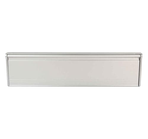 Image of Stormguard Premium Metal Letter Box Cover Draught Excluder With Brush & Flap - Silver