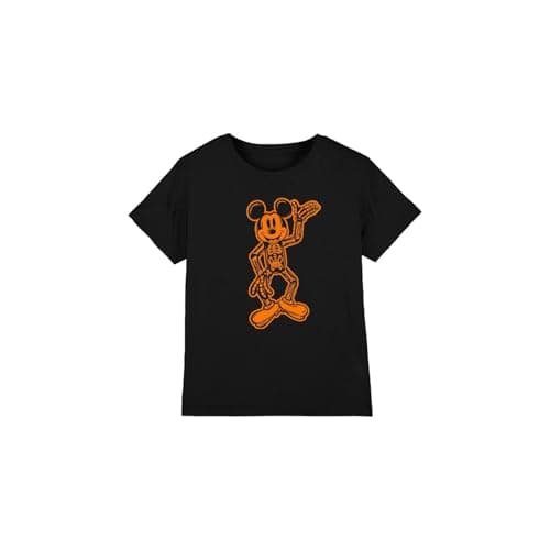 Image of Mickey Mouse Boys Skeleton Unisex Kids T-Shirt, Black, 3-4 Years UK