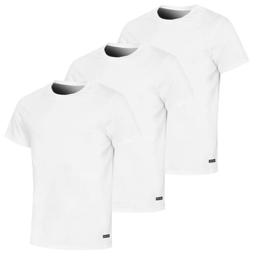 Image of Ted Baker Mens 3-Pack Stretch Cotton Crew Neck T-Shirt - White - L
