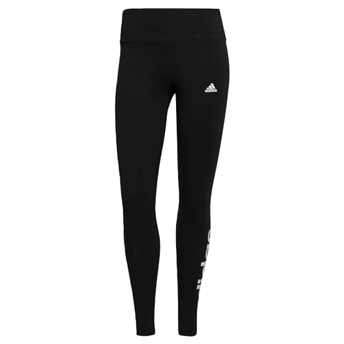 Image of adidas Women's ESSENTIALS HIGH-WAISTED LOGO LEGGINGS, Black/White, XS