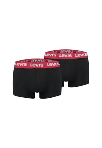 Image of Levi's Men's Repeat Logo Trunk 2P, black/red, M