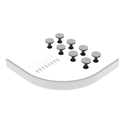 Image of Balterley Shower Tray Riser Kit, Curve White Panel, Leg Set & Plinth Kit Suitable for 1000mm to 1200mm Quadrant and Offset Quadrant Trays, Shower Tray Plinth Adjustable Legs - 1200 x 100mm (White)